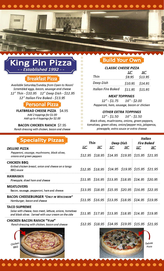 King Pin Lanes > FOOD MENU > MENU